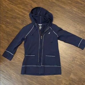 Nautica zip up hoodie, 3/4 sleeve
